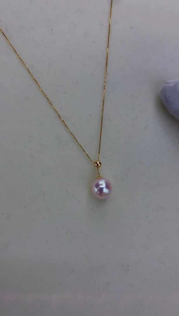 18K金镶嵌DA海水珍珠 GD013 8-8.5 天女Y链