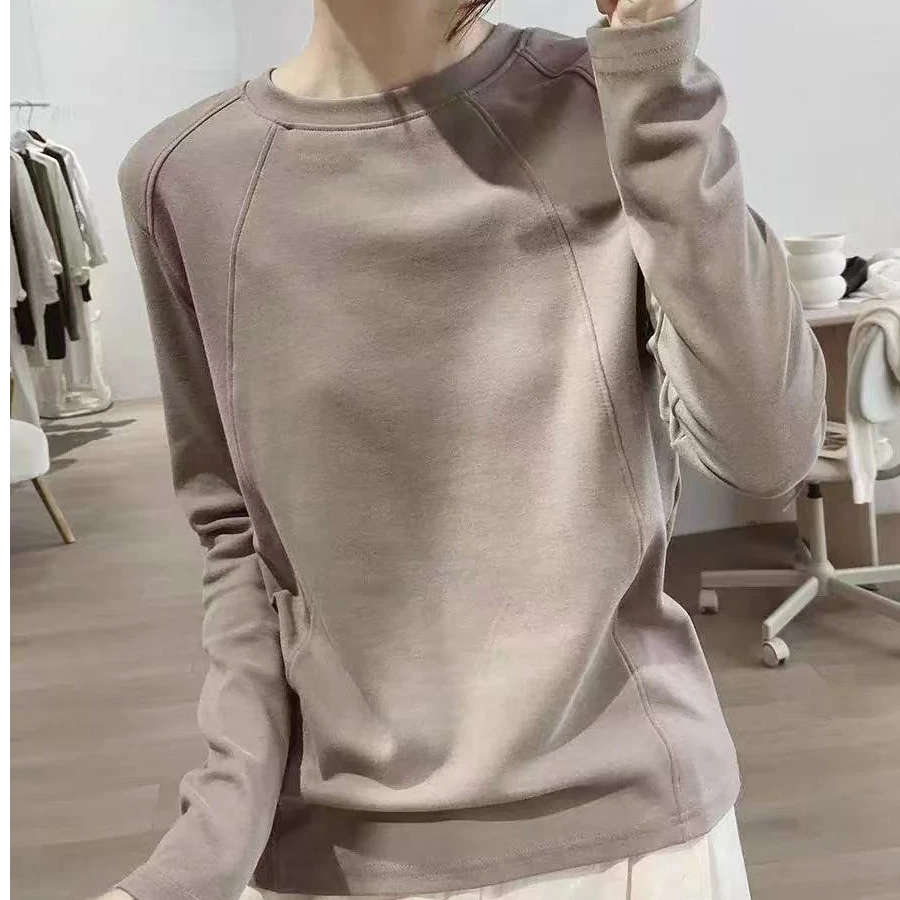女士春秋德绒保暖显瘦 通勤简约打底衫 T
