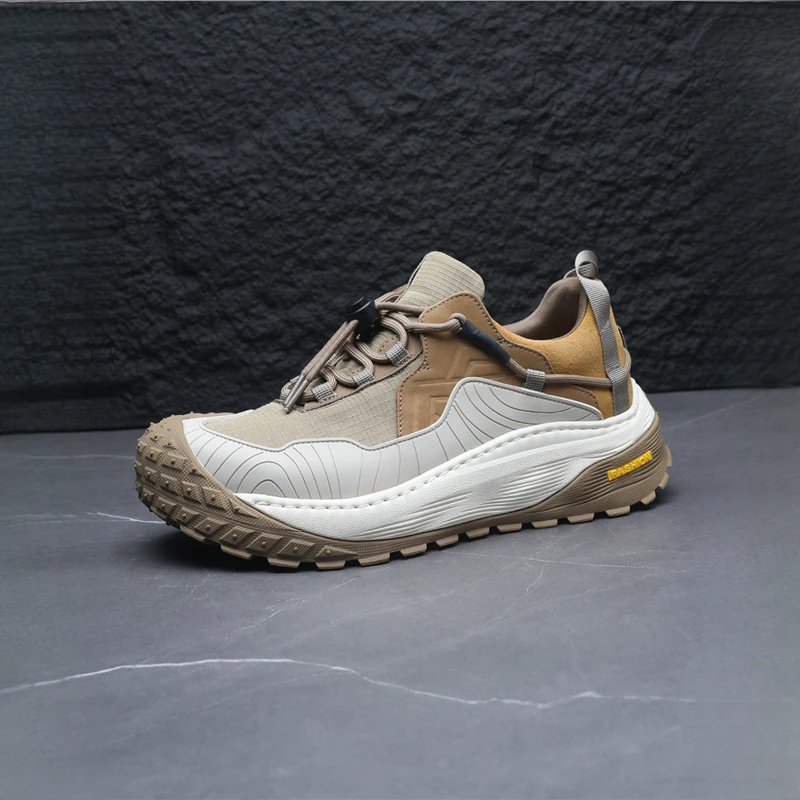 Louis Fordea/路易弗狄男鞋户外登山鞋徒步免系带厚底运动休闲鞋