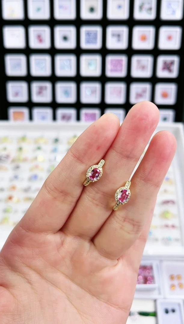 蓝宝石耳饰银S925镶嵌a001