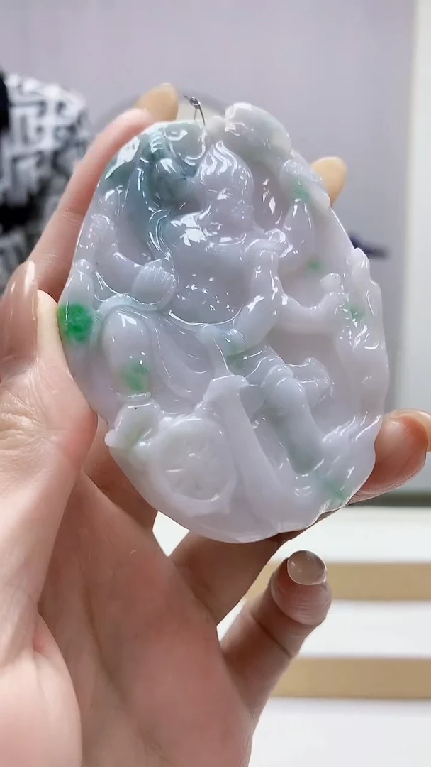 未镶嵌定制翡翠5160MM-毛货挂件68