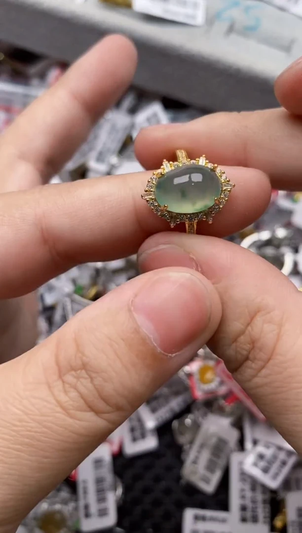 【闪购商品】翡翠戒指银S925镶嵌777777---5