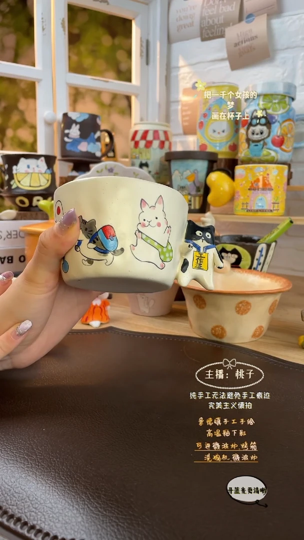 摆件景德镇创意手绘可爱设计师款文创小学生