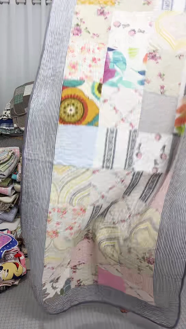 棉160*210黑条纹百家被