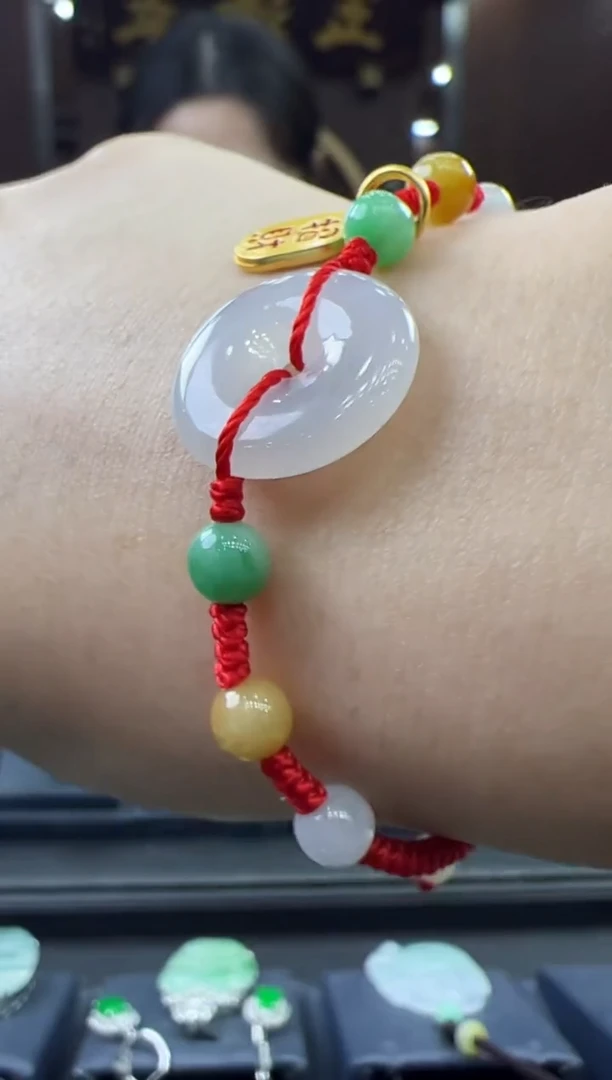 【闪购商品】翡翠挂件未镶嵌平安扣手绳