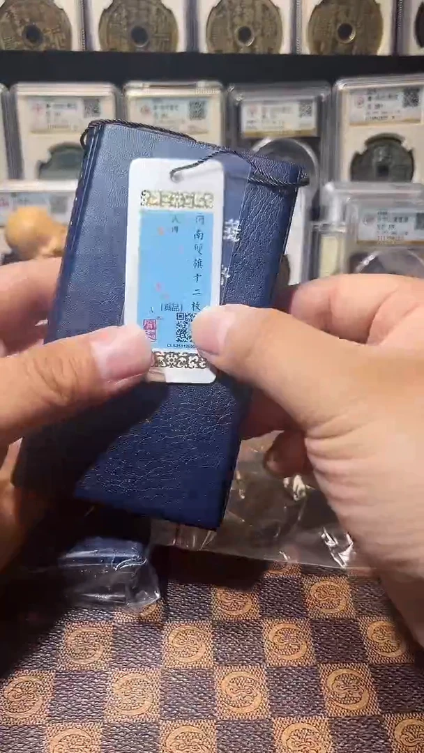 铜A119精品河南双旗贰拾文十二枚册（黑漆古）(斐风)