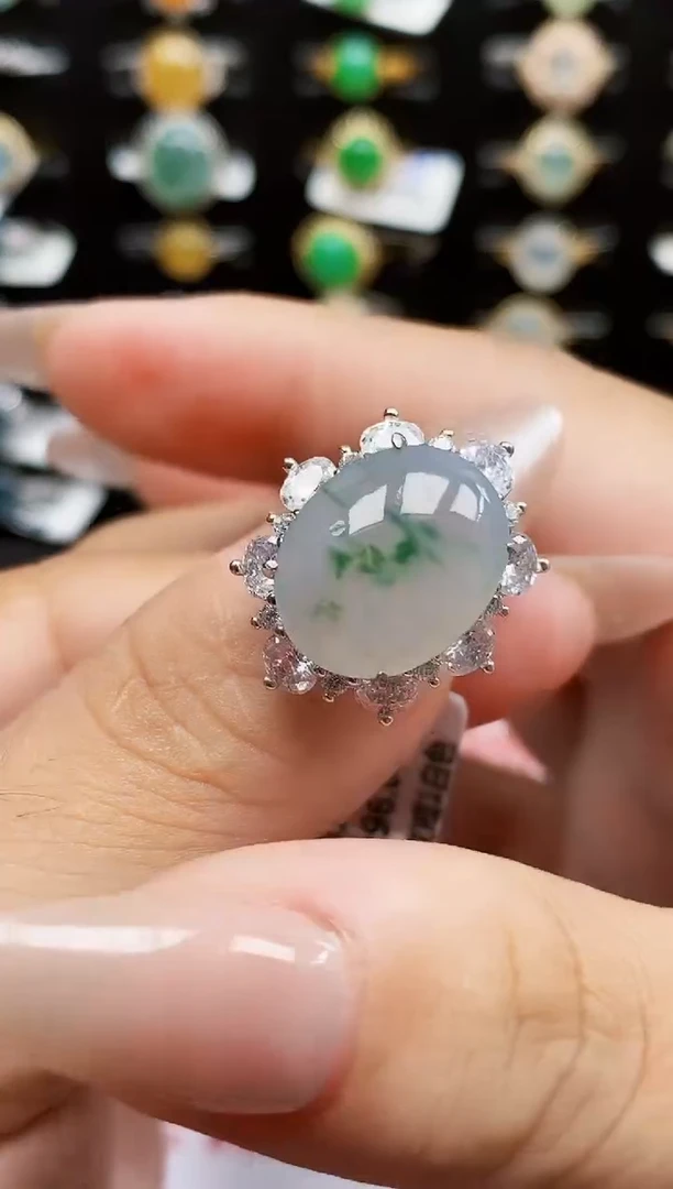 银S925镶嵌戒指翡翠2231