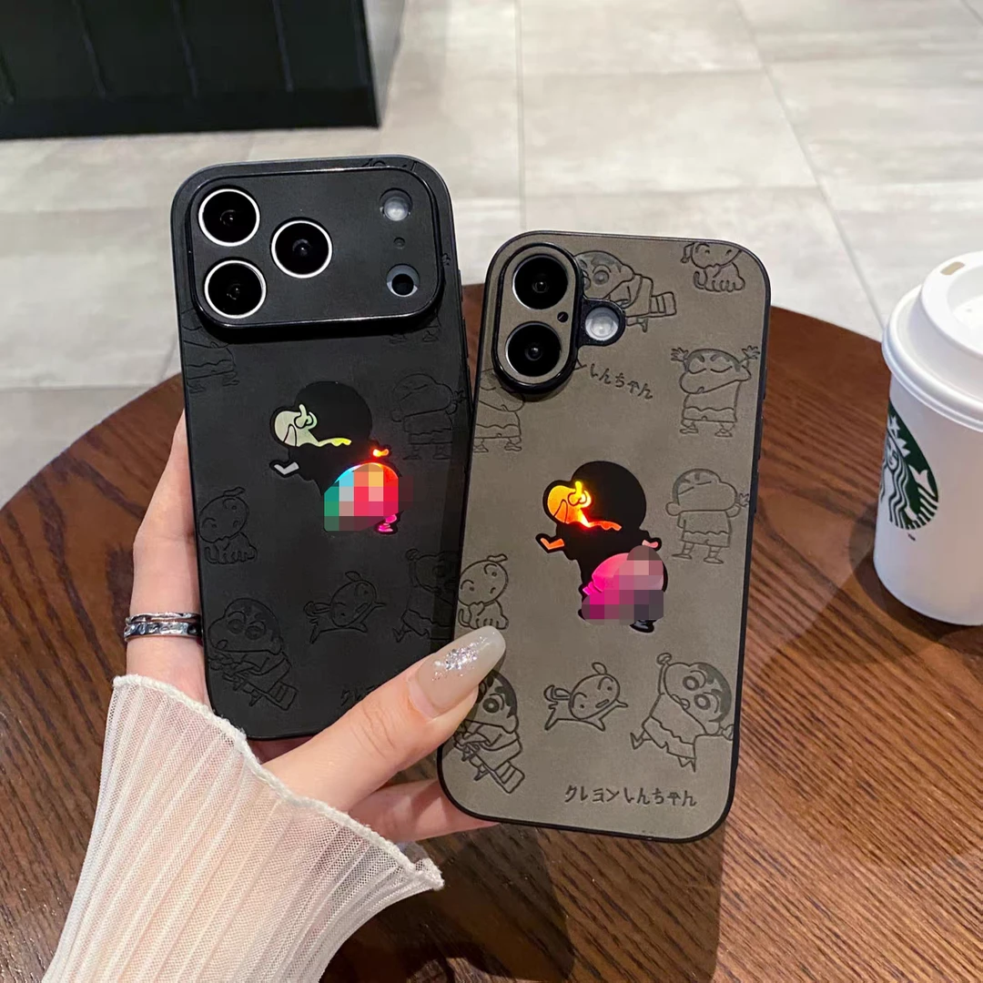 镭射屁屁蜡笔小新适用iPhone17promax手机壳苹果15/16pro新款13pm