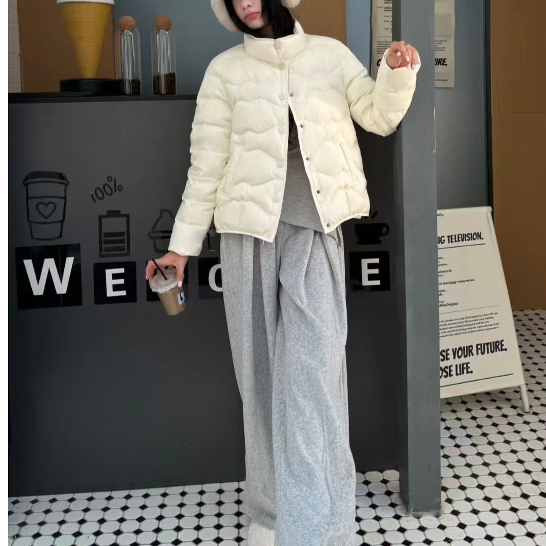 花花/3369-短款女韩版时尚轻薄款羽绒服保暖外套