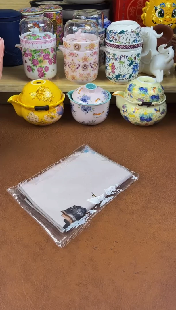 陶瓷茶具摆件旅行套组
