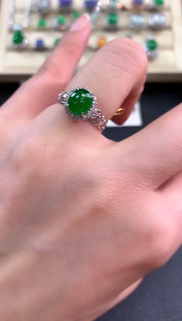 【闪购商品】翡翠戒指18K金镶嵌b79不退换