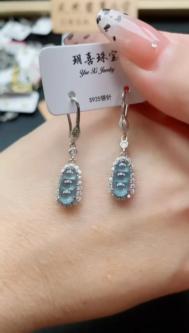 银S925镶嵌戒指翡翠1