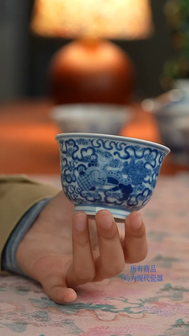 望玉青花事事如意大杯