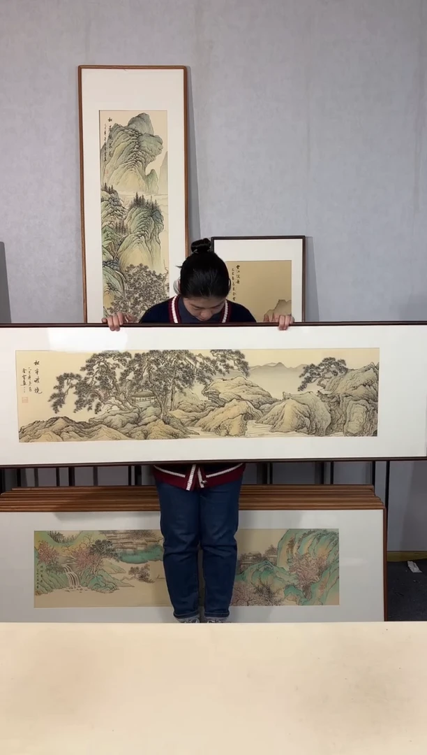 国画手绘*松亭雅境*52*172cm