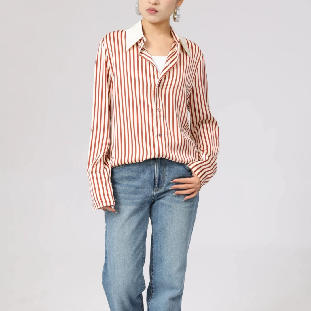 AMASS/阿玛施秋冬新中式拼接 衬衫通勤休闲百搭气质衬衣女5301098