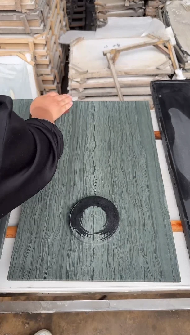 天然绿檀木纹石，现货现发库存清仓，尺寸60*37