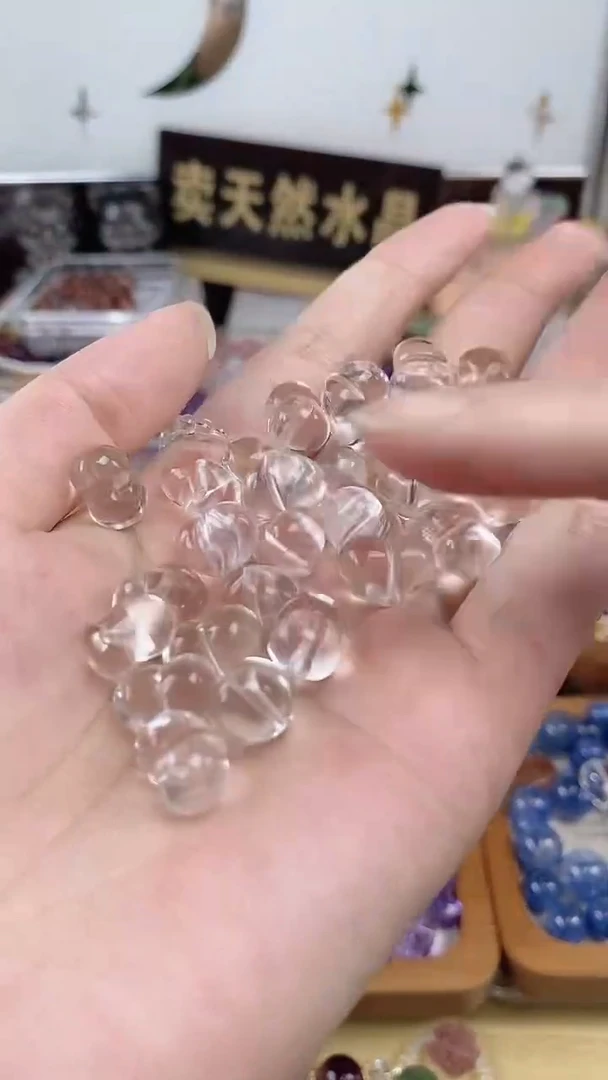 未镶嵌珠宝半成品水晶白水晶屁桃12mm一颗装