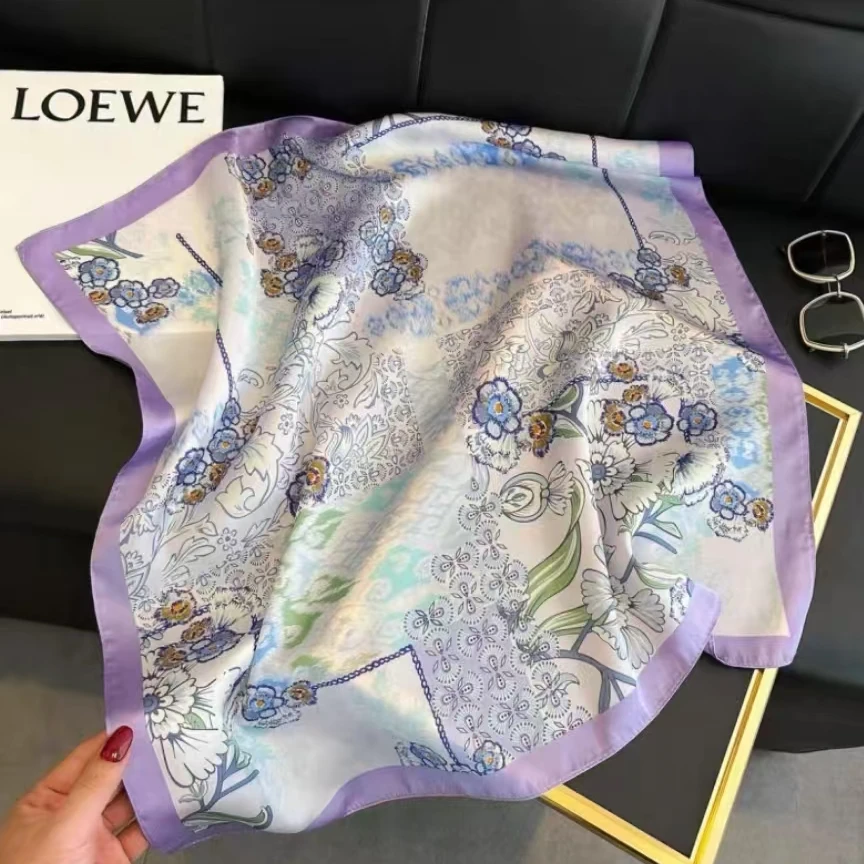 （050）高档丝巾围巾女士披肩新款素雅百搭防晒优雅气质