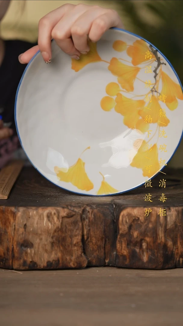 瓷片景德镇高温釉下彩可微波烤箱洗碗机