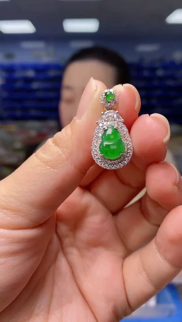 【闪购商品】翡翠吊坠(不含链)银S925镶嵌DZ5046