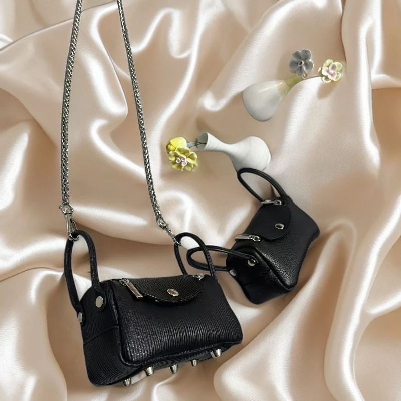 【牛皮琳迪小零钱包】迷你斜挎小包包女士精致可爱口红钥匙包可单肩