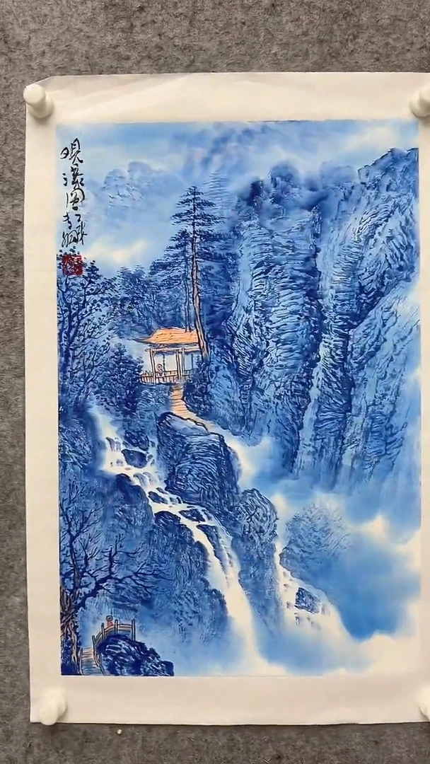国画李纲-2.7平尺-山水国画