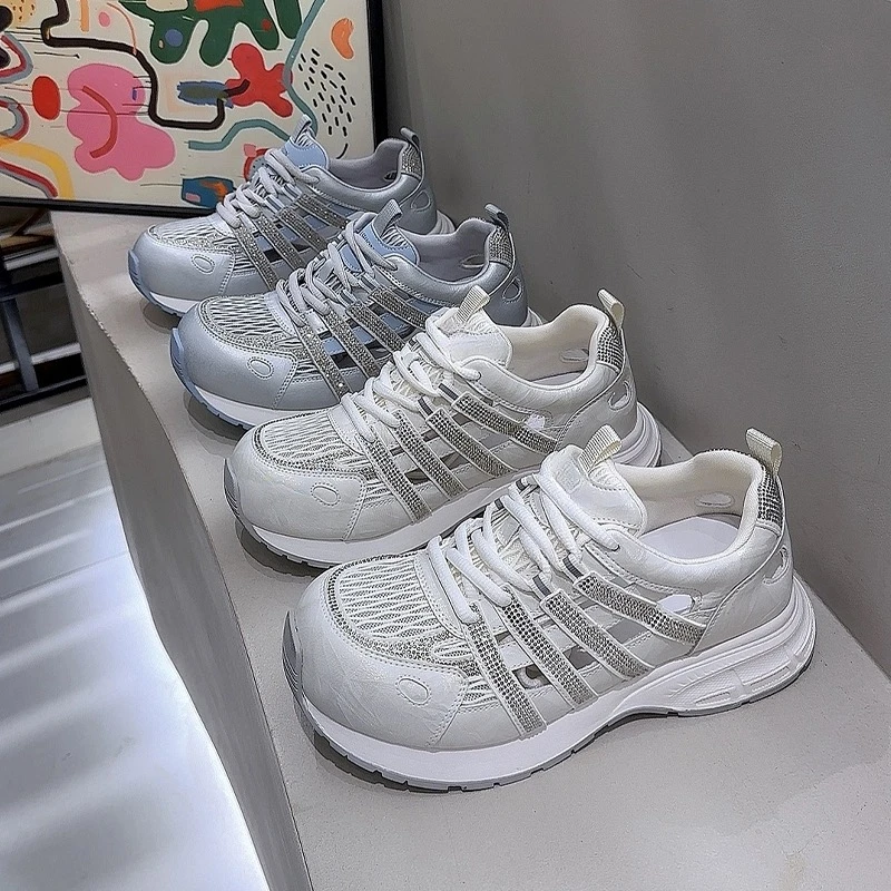 【欧洲站轻奢尾单】152286高颜值镂空透气网面老爹鞋