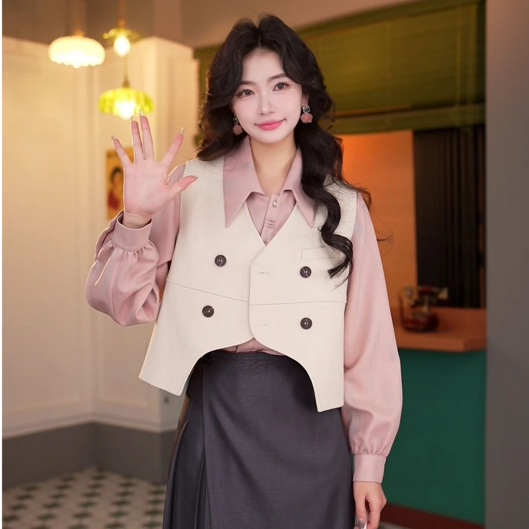 丁佳欣【漫山风信】港风复古百搭小众显瘦马甲JS1113115