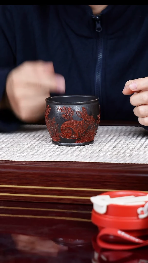 茶杯紫砂宜兴原矿紫砂全手工制作