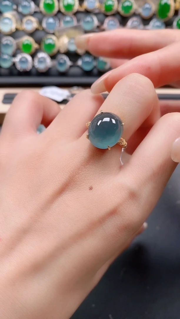 银S925镶嵌戒指翡翠1111111