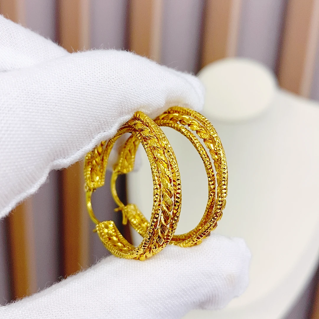 耳饰 时尚百搭三圈耳环