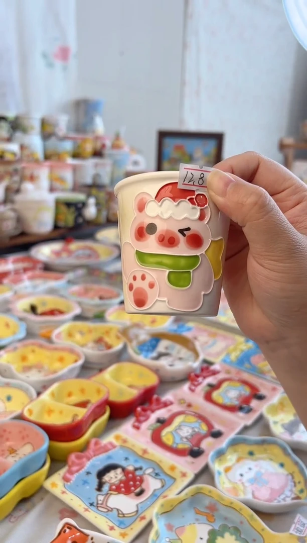 摆件陶景德镇陶瓷手绘微瑕