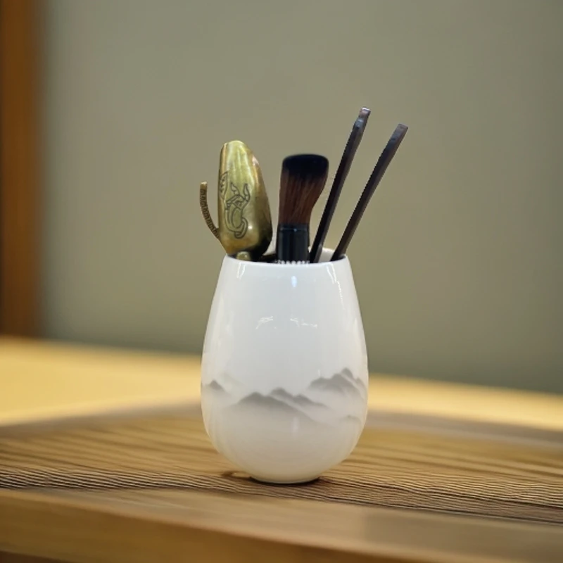 茶道六君子 羊脂玉白瓷功夫茶具中式零配件高档手工家用简约
