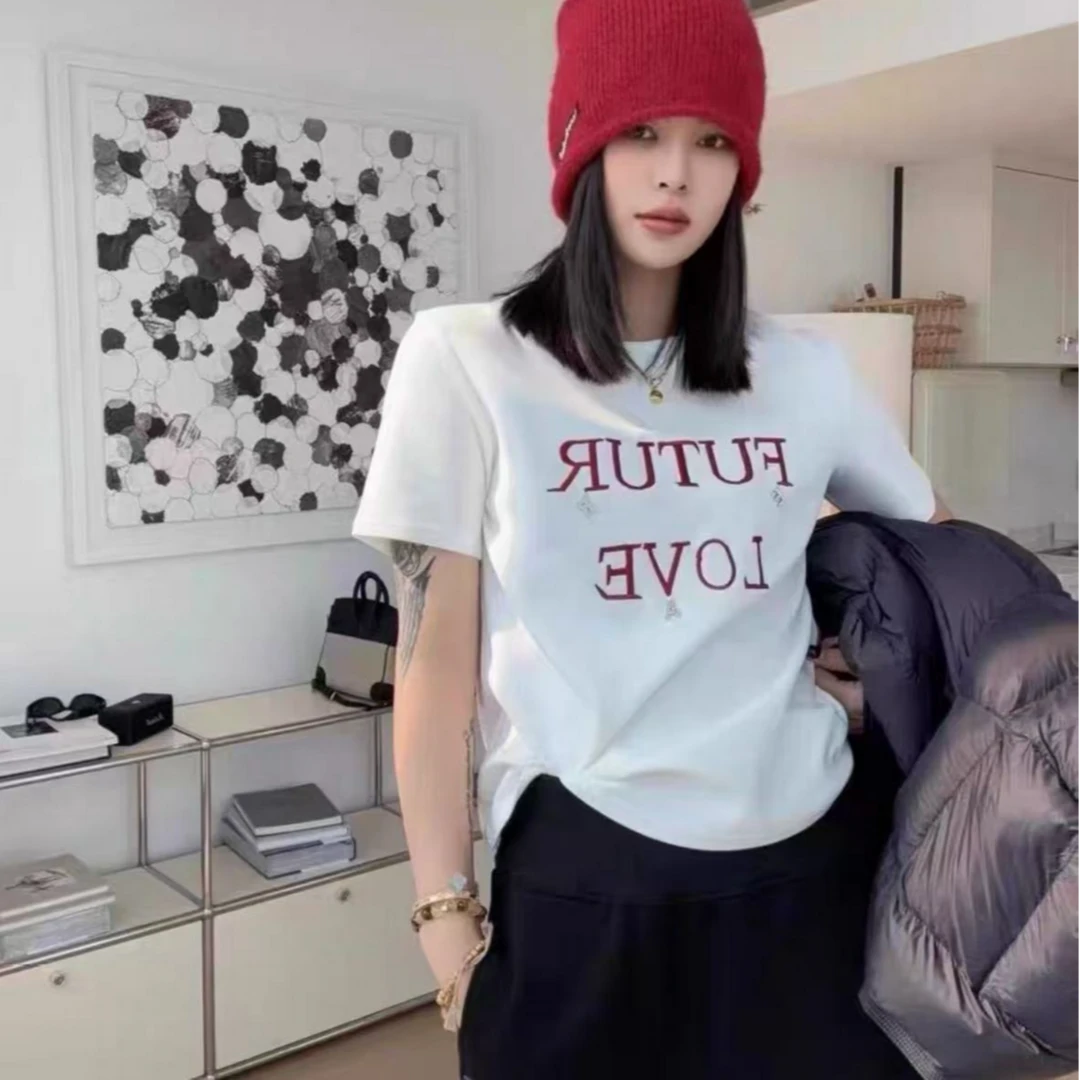 欧货爆版重工刺绣字母半袖