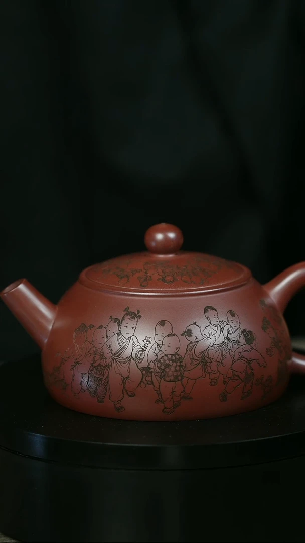 茶壶紫砂P****丶H2197陆建平童趣直嘴半月