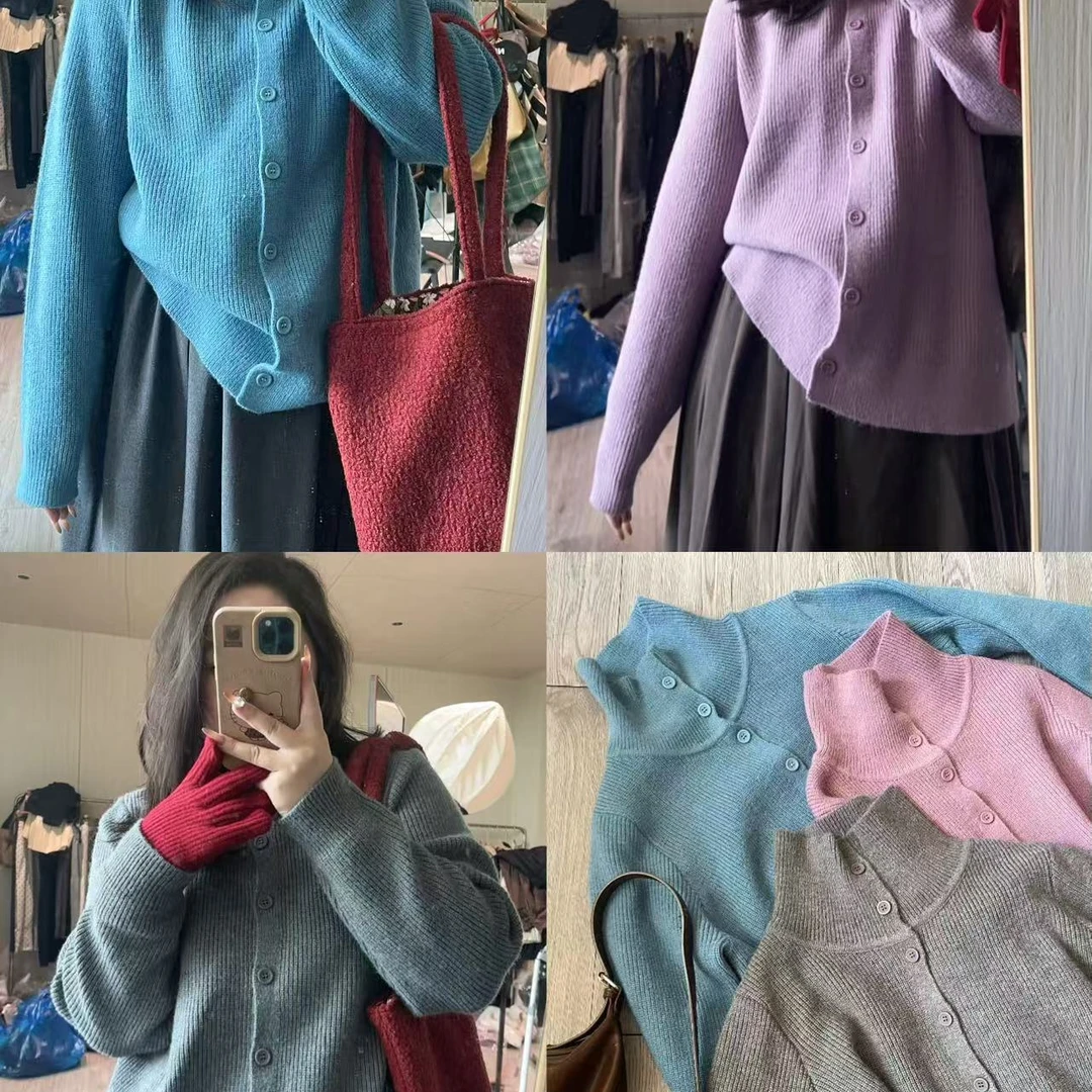 2236#【廊前序曲】法式复古两穿高领毛衣