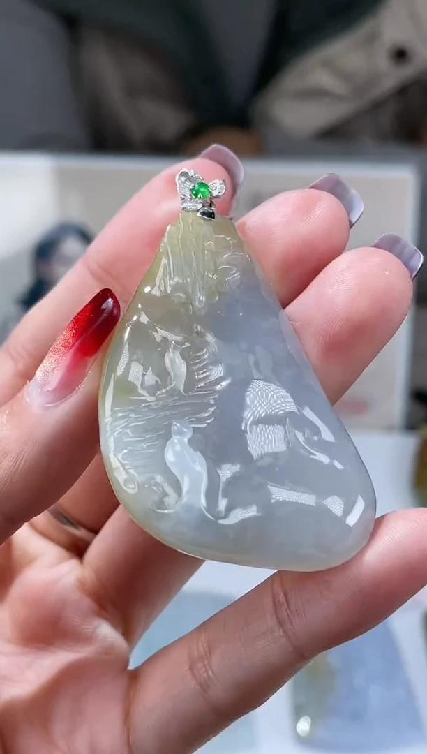 【闪购商品】定制翡翠18K金镶嵌不退不换CMH1件-A