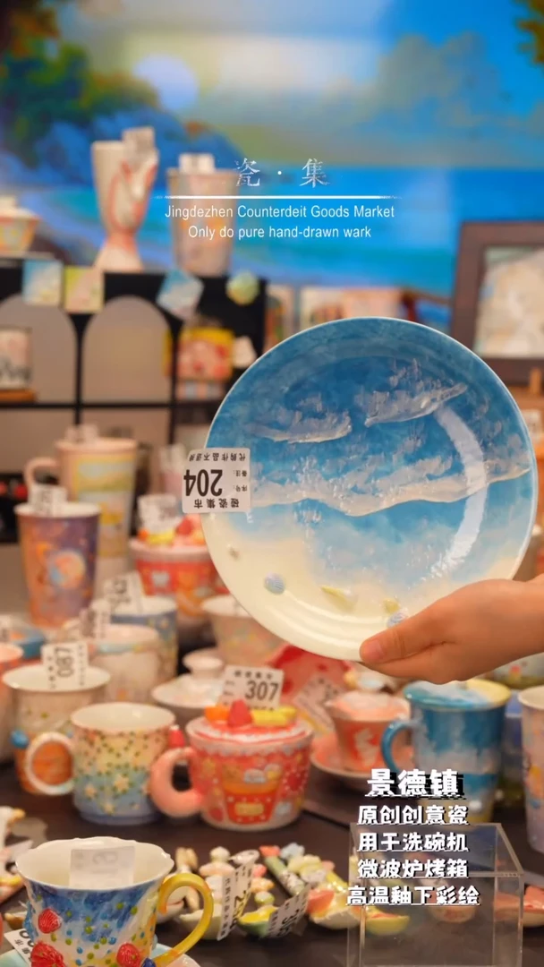 杯子嗣*204景德镇手工手绘高温釉下彩
