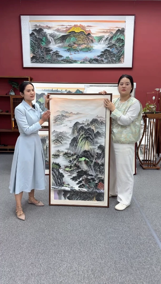 国画手绘  旭日东升 150*81 加太阳