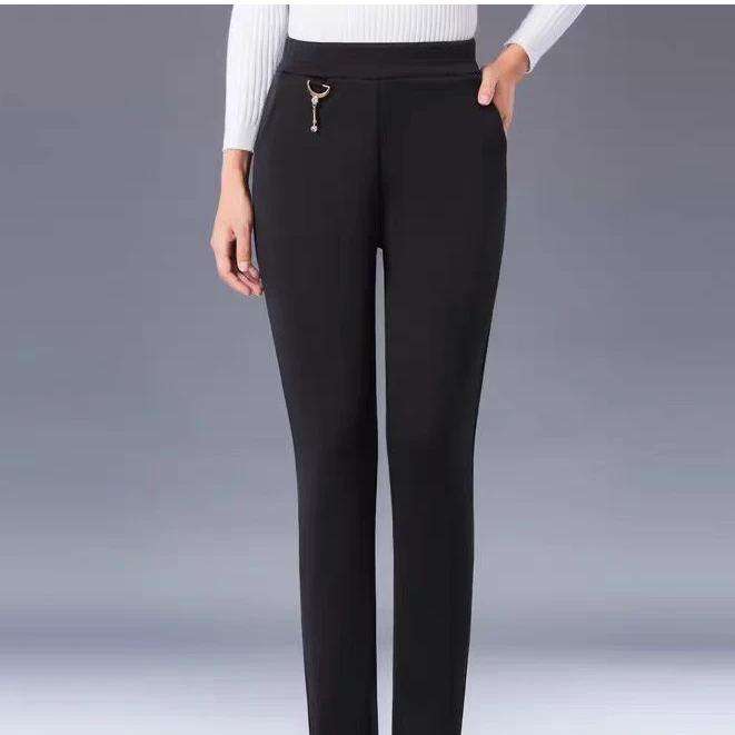 女士加绒加厚外穿百搭直筒裤 1002 -A118(娇)