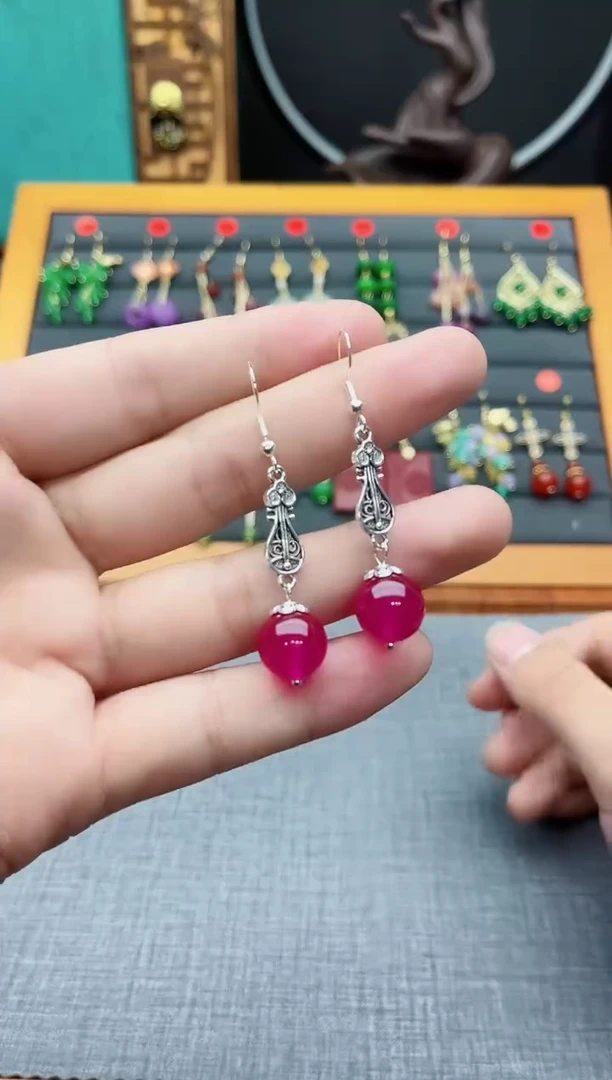 【闪购商品】玛瑙/玉髓耳饰银S925镶嵌205000