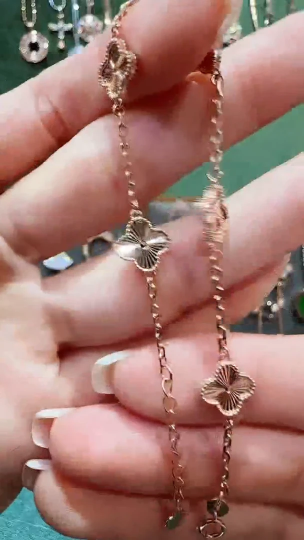 【闪购商品】18K金手链18K金幸运草手链