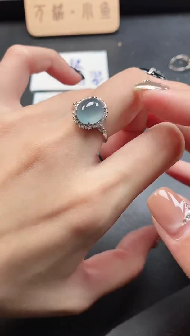 银S925镶嵌戒指翡翠51151