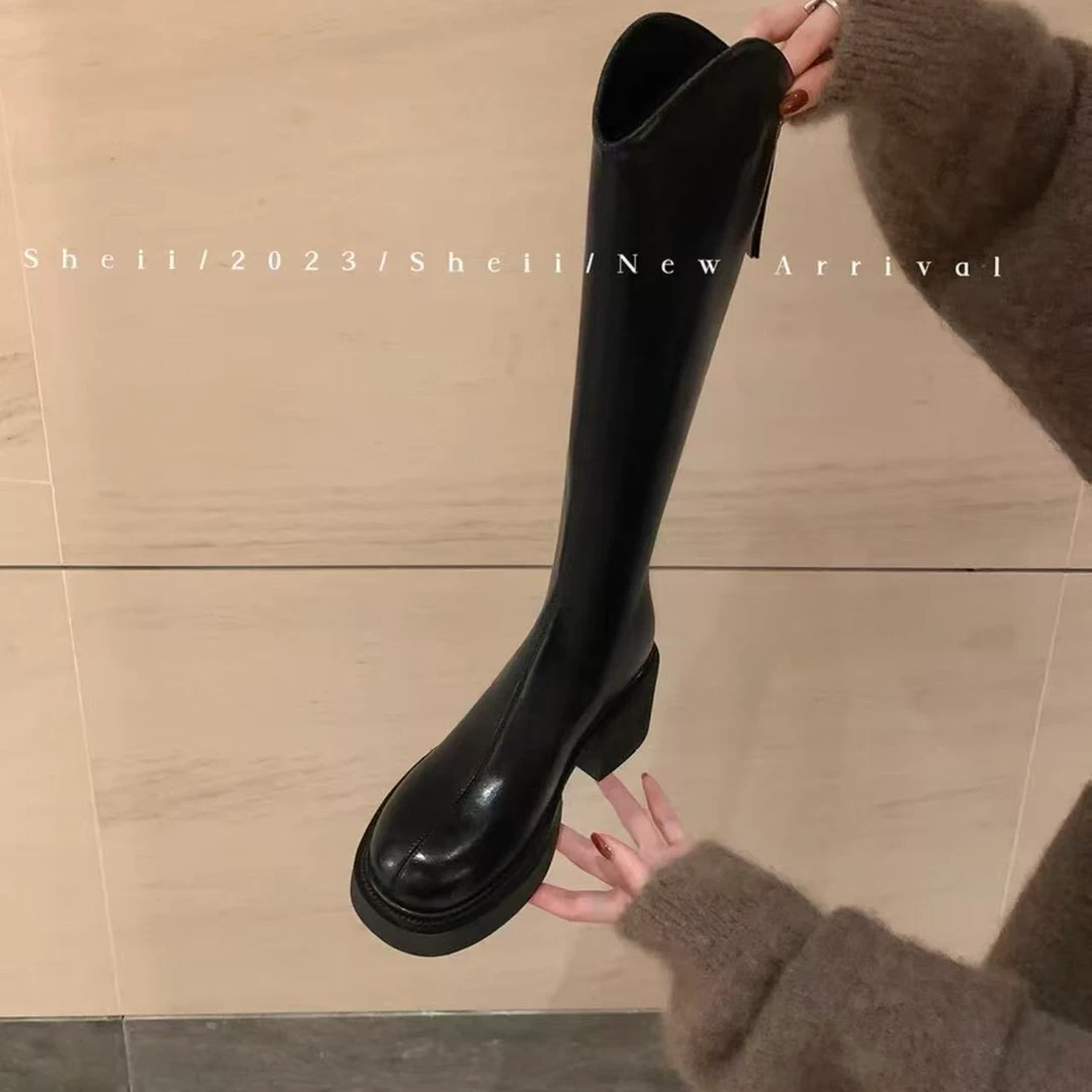 298-10  时装靴女靴秋冬长筒骑士厚底女士高筒靴