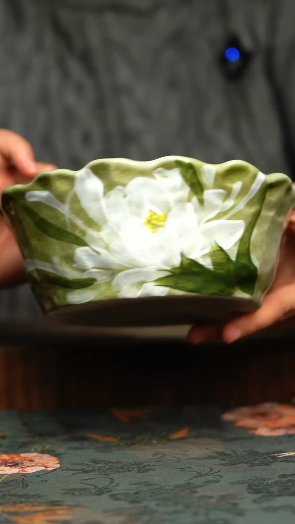 杯釉下彩手工手绘同款陶器