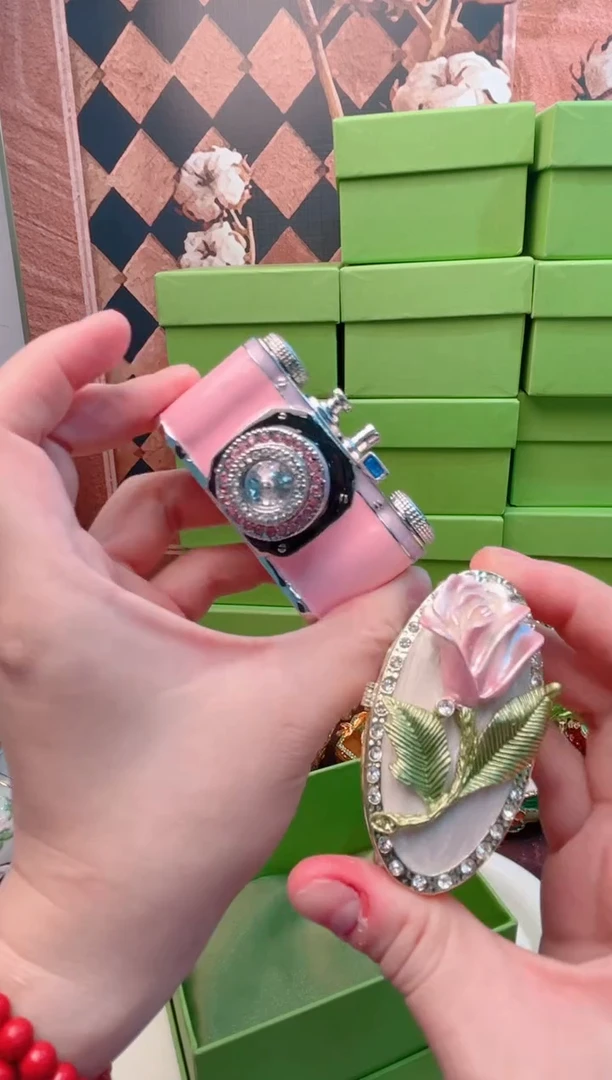 锌合金珐琅彩首饰盒摆件默认微瑕不退不换～