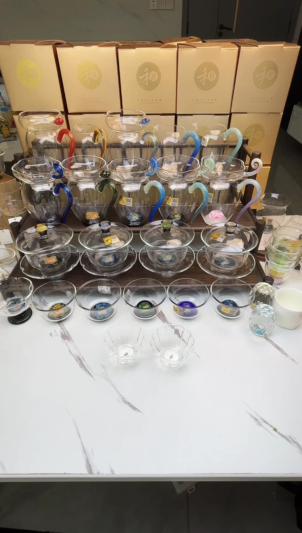 手工艺品玻璃禾器 乐妍杯1对