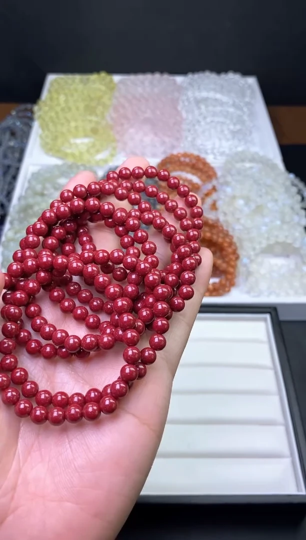 【闪购商品】水晶手串未镶嵌6mm朱砂