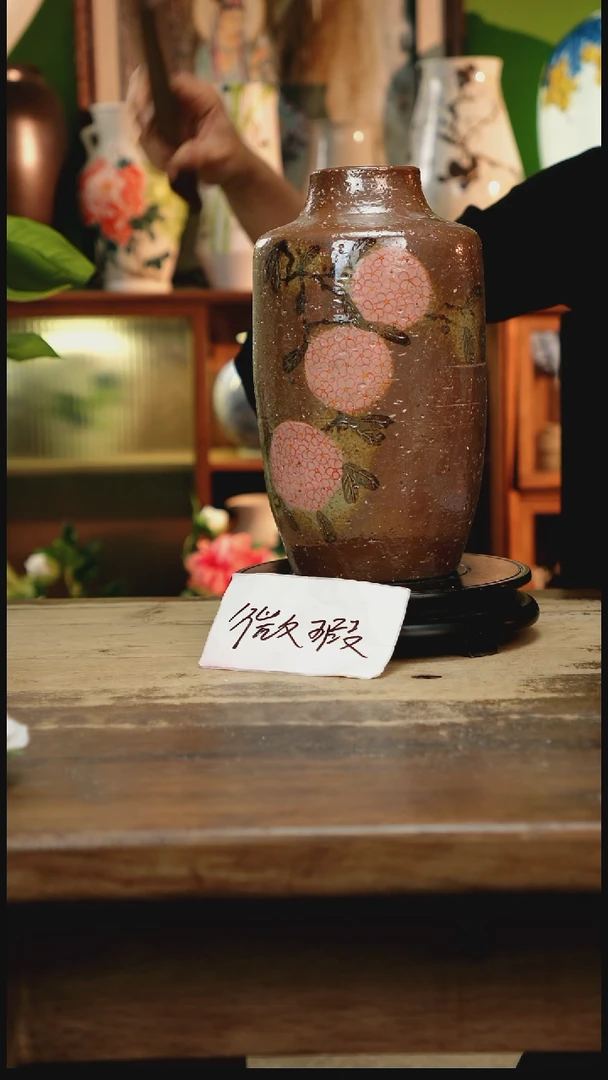 摆件 景德镇纯手工釉下彩精品花瓶