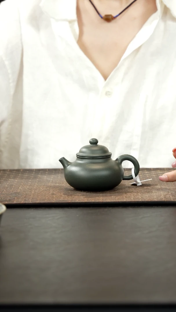 茶壶紫砂墨绿泥容天壶150cc